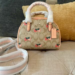 COACH Sydney mini satchel strawberry signature